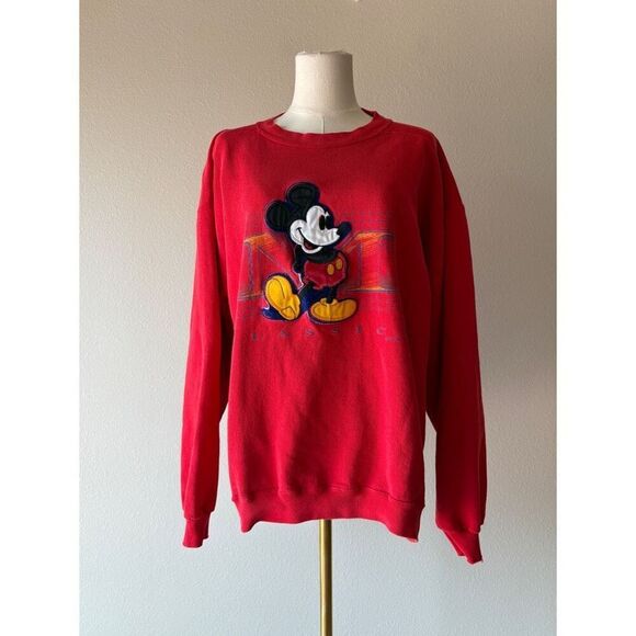 vintage 90s Genus red Disney Mickey Mouse crewneck sweatshirt - Picture 2 of 9